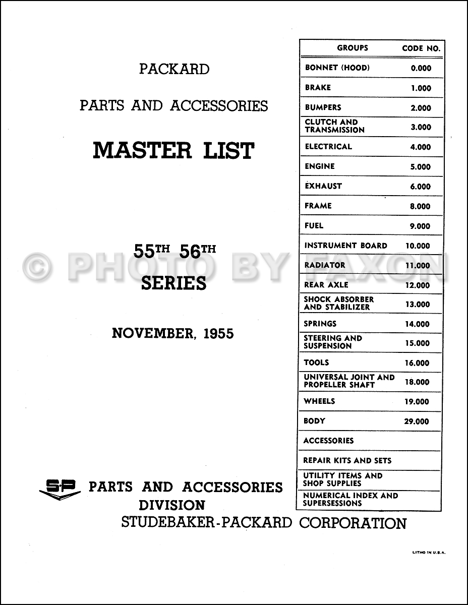thumbnail image 2 of 1955-1956 Packard Master Parts Book - Illustrated Catalog Reproduction 2 of 5
