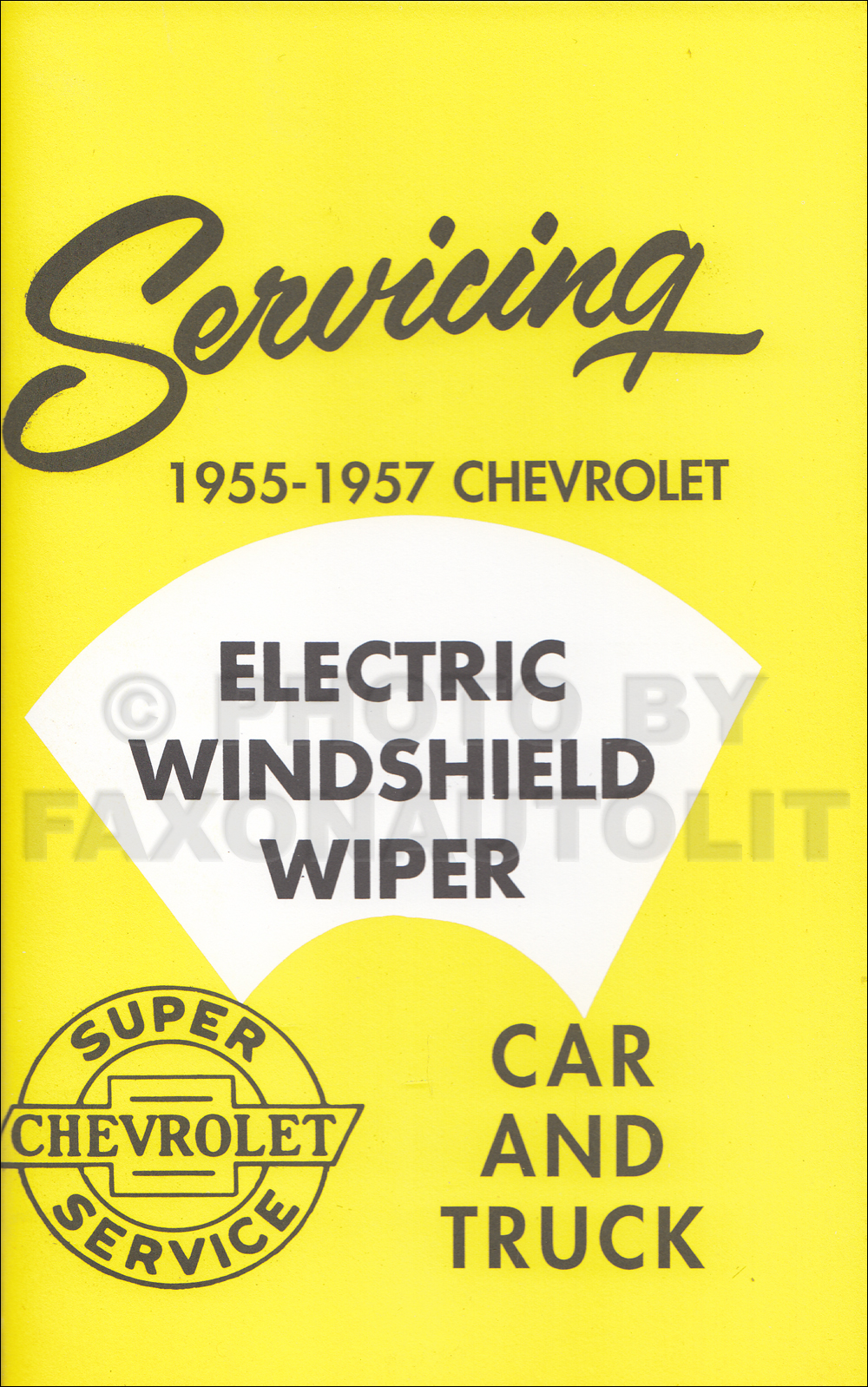 1955-1957 Chevrolet Windshield Wipers Service Training Manual Reprint