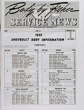 1955 Chevrolet Body Manual Set Fisher Body Service News #1 #2 Reprint