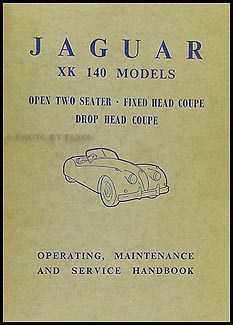 1954-1957 Jaguar XK140 Owner's Manual Original