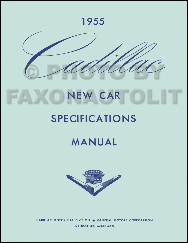 1955 Cadillac Optional Specifications Manual Reprint