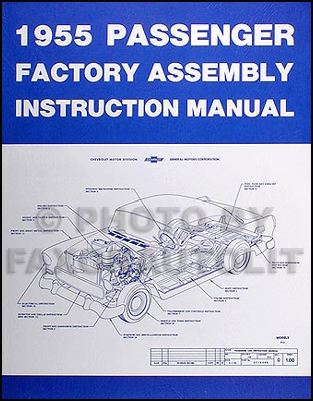 1955 Chevrolet Car Factory Reprint Assembly Manual