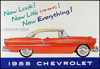 1955 Chevrolet Car Color Sales Folder Reprint for All Models