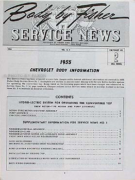 1955 Chevrolet Body Manual Set: Fisher Body Service News #1 & #2 Reprint