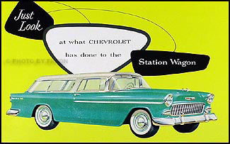 1955 Chevrolet Station Wagon Color Sales Folder Reprint