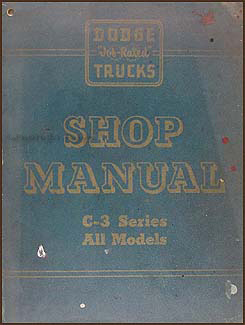 1955-1956 Dodge C-3 Truck Shop Manual Original Supplement