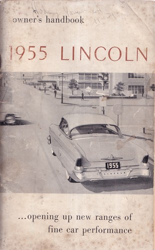 1955 Lincoln Capri and Premiere Owner's Manual Original
