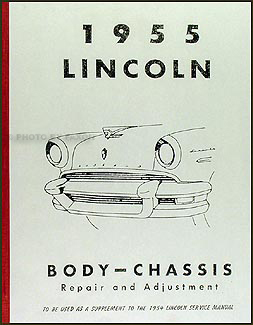 1955 Lincoln Repair Manual Reprint Supplement