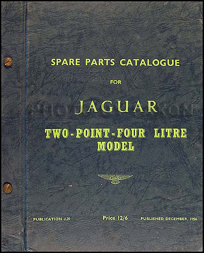 1956-1957 Jaguar 2.4 Litre Parts Book Original