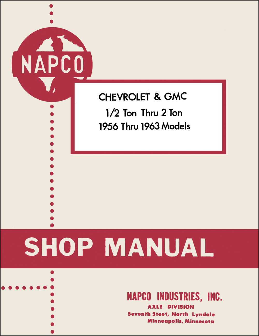 1956-1963 Chevrolet GMC NapCo 4x4 Pickup Truck Shop Manual Reprint