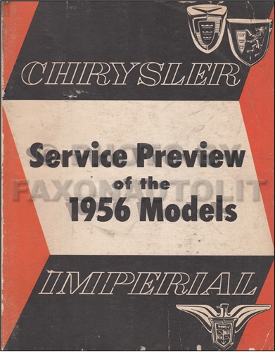 1956 Chrysler Preliminary Repair Shop Manual Original