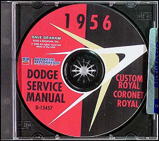 1956 Dodge Car CD-ROM Shop Manual 