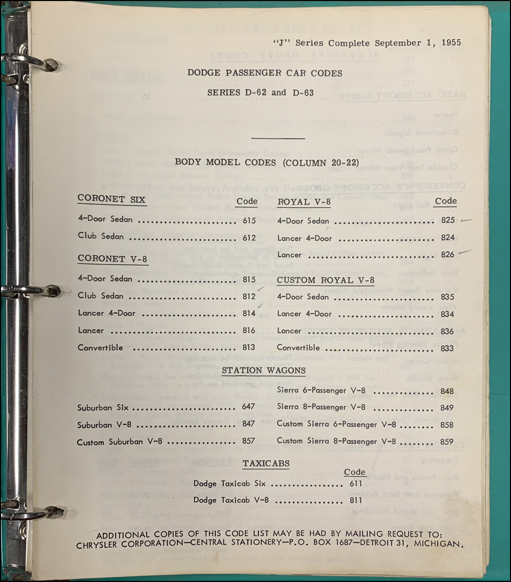 1956 Dodge Price Bulletins Dealer Album Original 