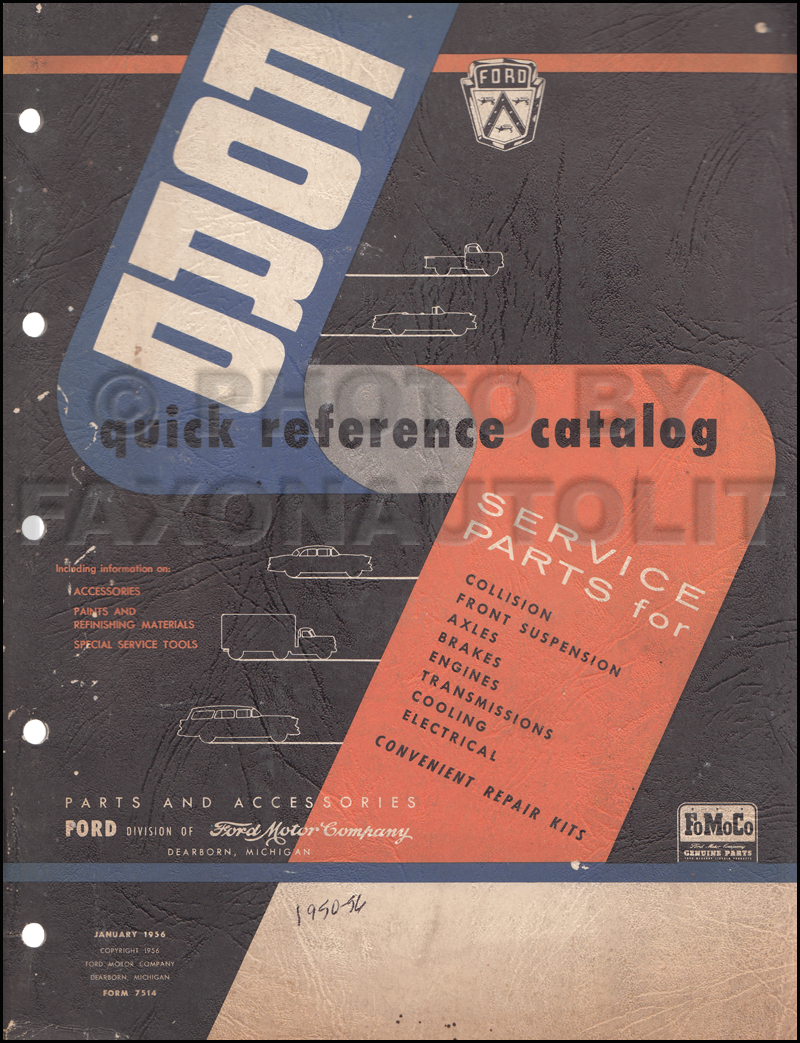 1950-1956 Ford Quick Parts Catalog Original