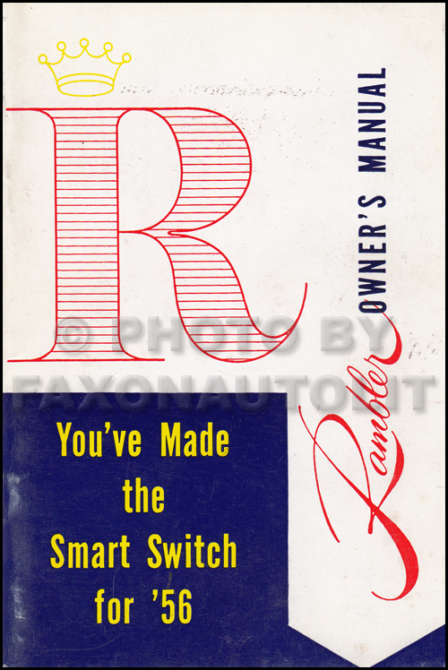 1956 Rambler Owner's Manual Original Nash and Hudson