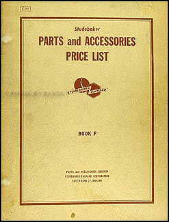 1953-1956 Studebaker Parts Price List Manual Original