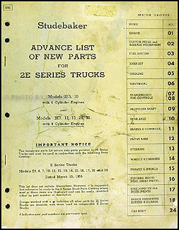 1956 Studebaker 2E Truck Preliminary Parts Book Original 