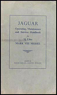 1957-1958 Jaguar Mark VIII Owner's Manual Original