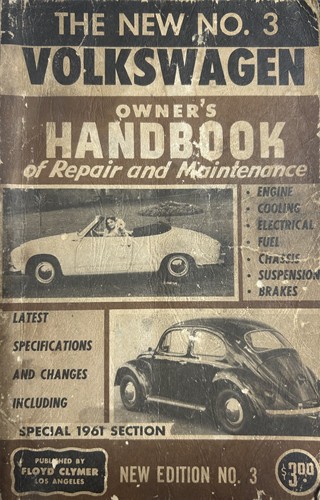 Clymer Owner's Handbook of Repair and Maintenance No. 3 Volkswagen 1957-1961