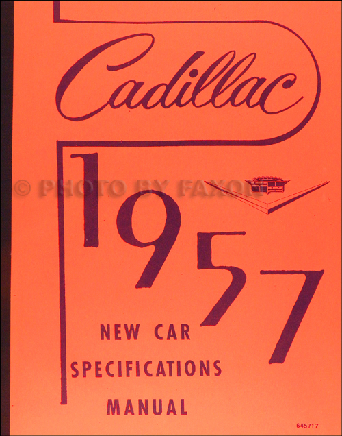 1957 Cadillac Optional Specifications Manual Reprint