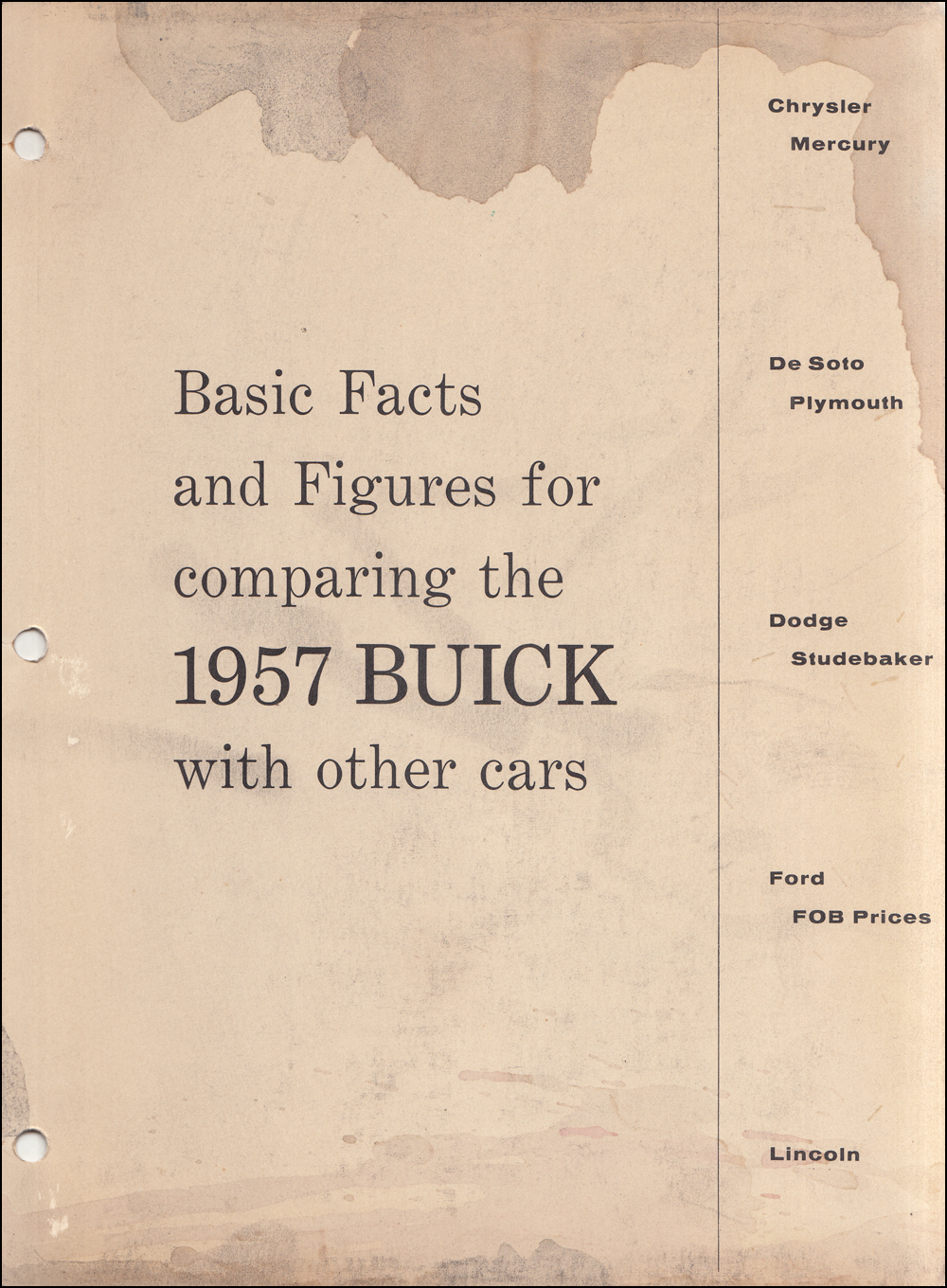 1957 Buick Competitive Comparison Dealer Album Original