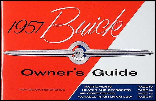 1957 Buick Owners Manual Reprint