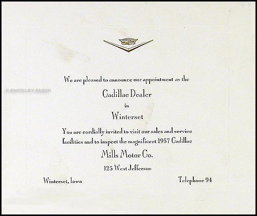 1957 Cadillac Invitation Original 