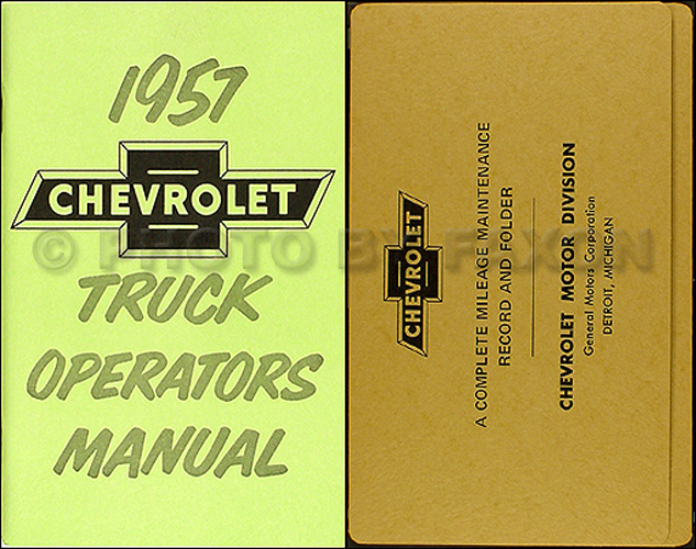 1957 Chevrolet Pickup & Truck Reprint Owner's Manual Package