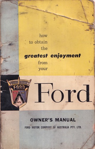 1957 Ford Car Owner's Manual Original Australian 