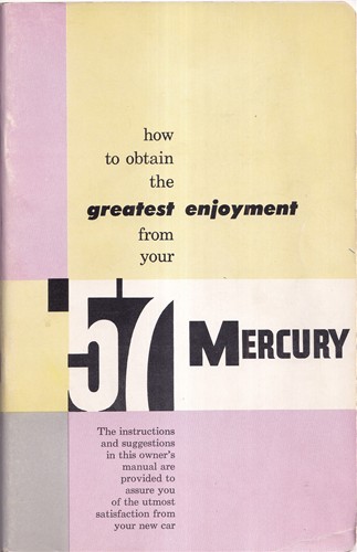 1957 Mercury Owner's Manual Original Canadian