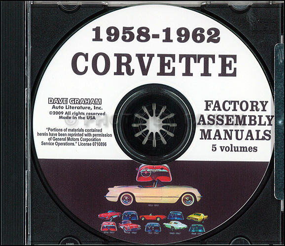1958-1962 Chevrolet Corvette Assembly Manual on CD-ROM