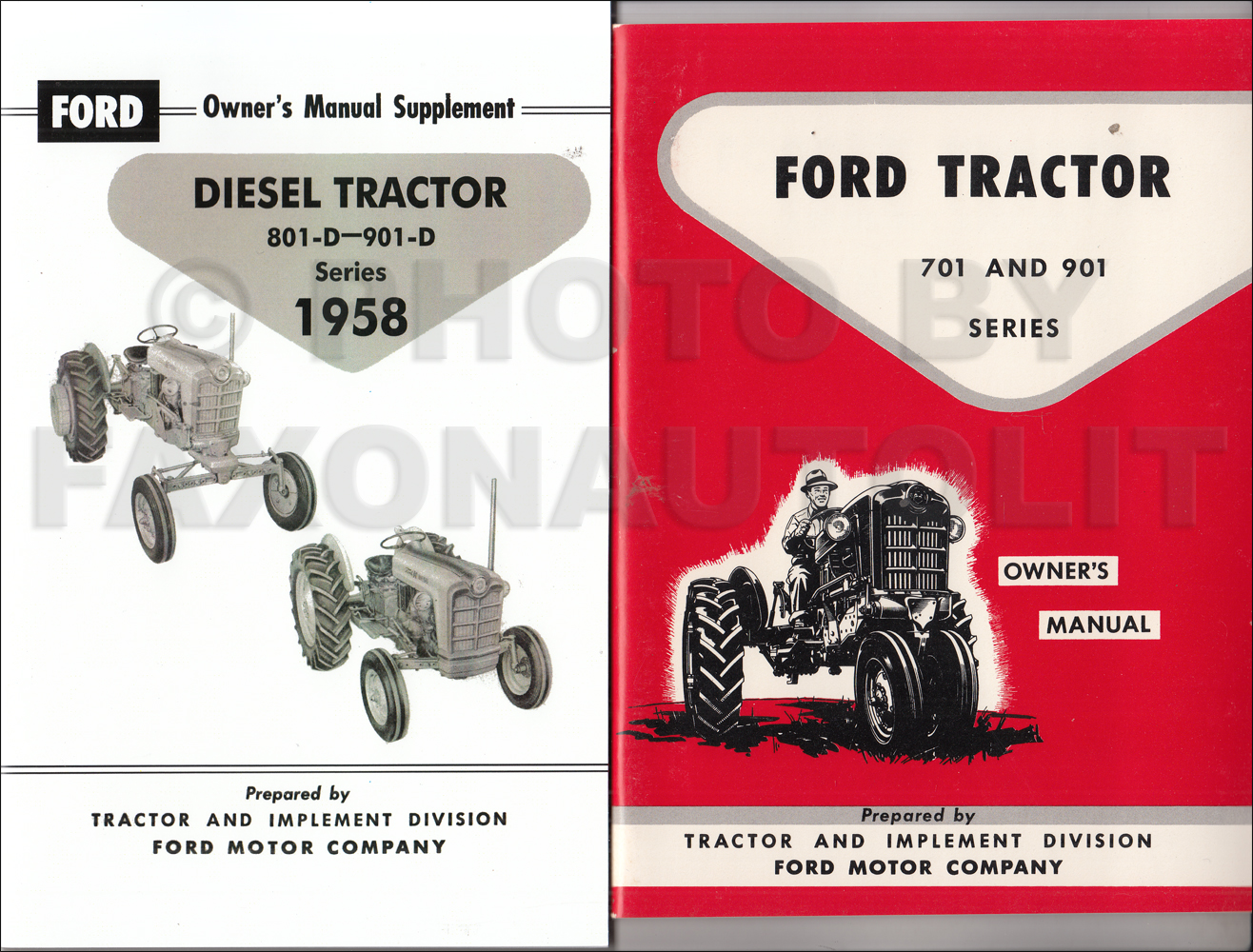 1958-1962 Ford 701 & 901 Series Tractor Diesel Owner's Manual Set Reprint