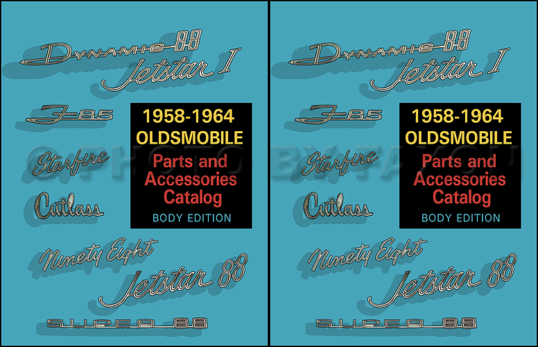 1958-1964 Oldsmobile Body Parts Catalog Reprint 2 Volume Set