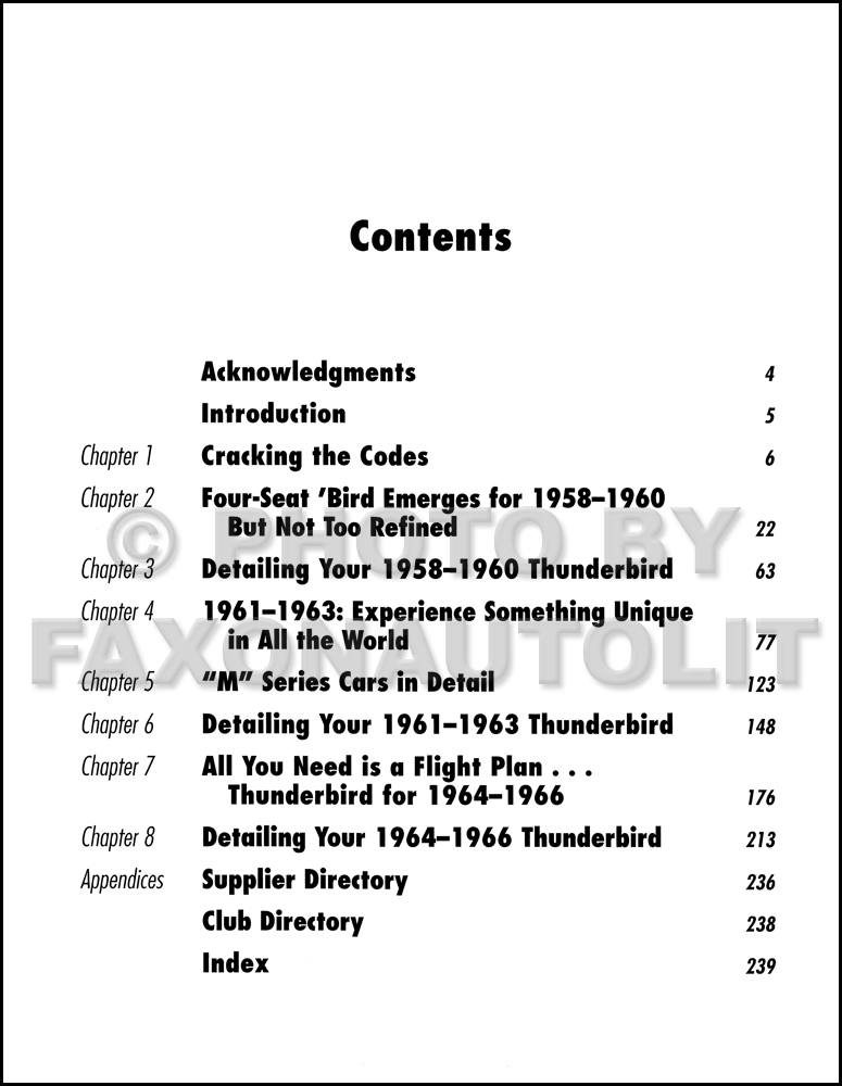 Table of Contents Page 