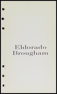 1958 Cadillac Eldorado Brougham Data Book Original