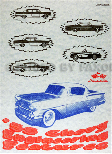 1958 Chevrolet Car Engineering Features Manual Reprint
