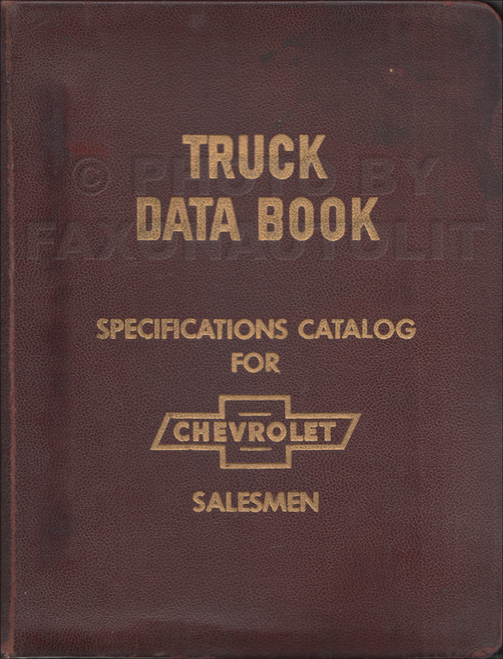 1958 Chevrolet Truck Data Book Original