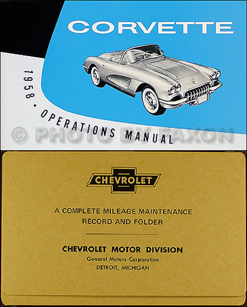 1958 Corvette Owner's Manual Reprint Package