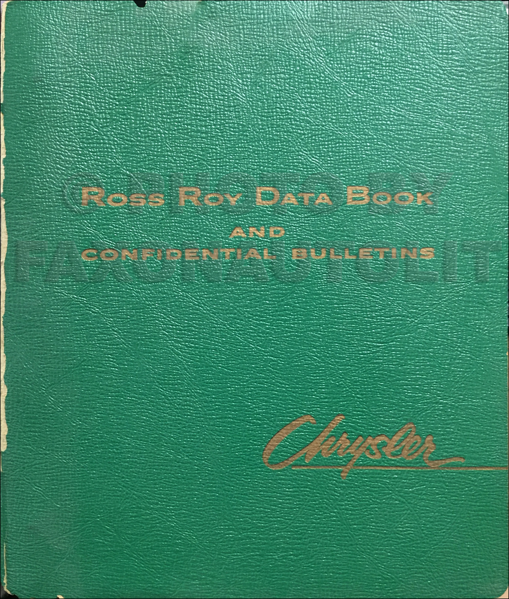 1958 Chrysler Data Book Original