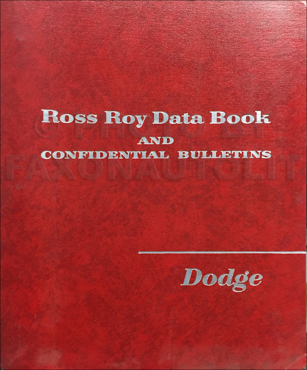 1957 Dodge Car Ross Roy Data Book Original