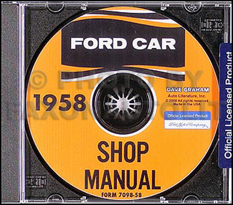 1958 Ford Car CD-ROM Shop Manual 