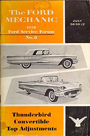 1958 Ford Thunderbird Shop Manual Original