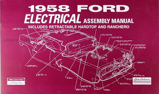 1958 Ford Car Reprint Electrical Assembly Manual