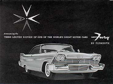 1958 Plymouth Fury Original Sales Literature