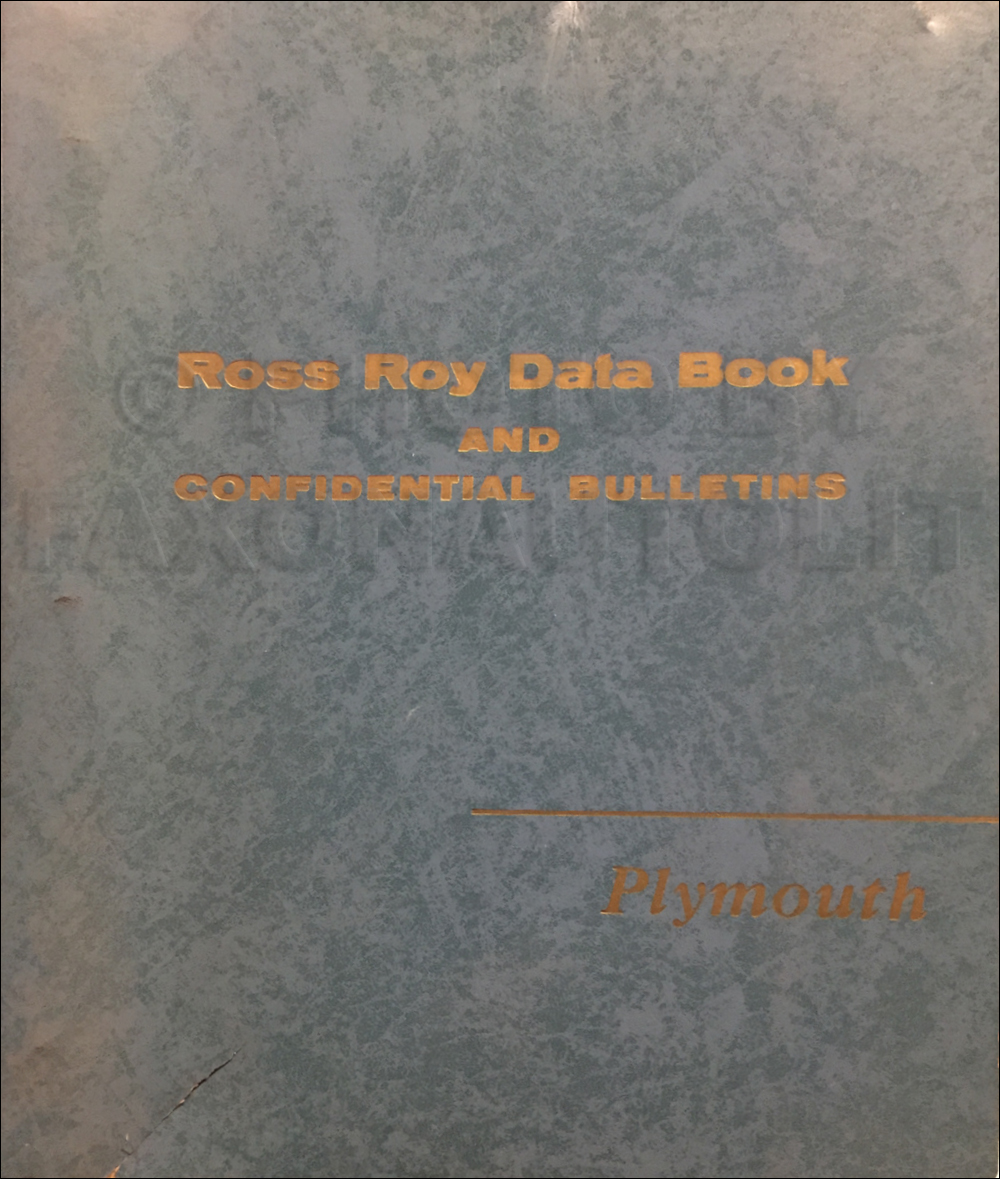1957 Plymouth Data Book Original