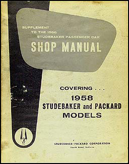 1958 Packard & Studebaker Shop Manual Original Supplement