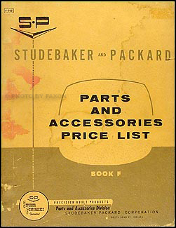 1953-1958 Studebaker-Packard Parts & Accessories Price List Original