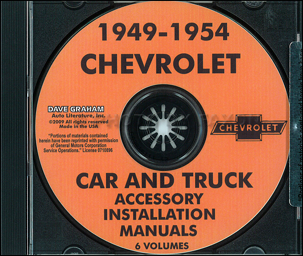 1949-1954 Chevrolet Car & Truck Accessory Installation Manuals on CD-ROM
