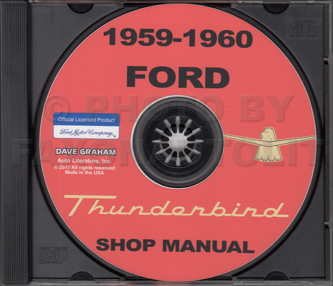 1959-1960 Ford Thunderbird CD-ROM Repair Shop Manual T-bird