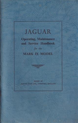 1959-1961 Jaguar Mark IX Owner's Manual Original Mk 9